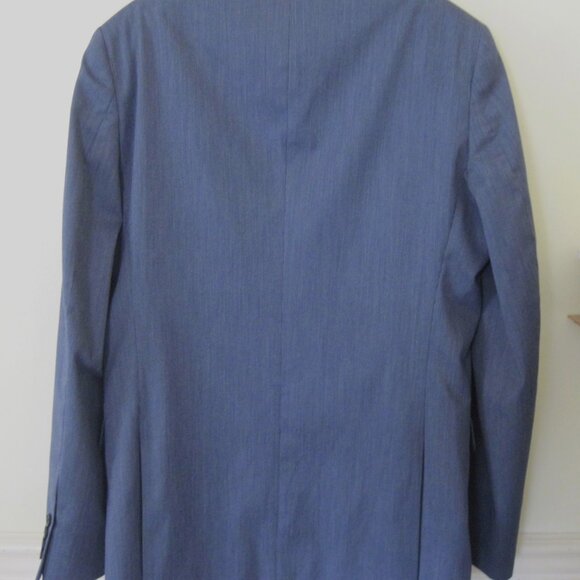 JAY FERRAR-Men's 38R Slim Fit Sport Coat-Blue-Double Vent-Spandex-Notch Labels - Picture 2 of 5